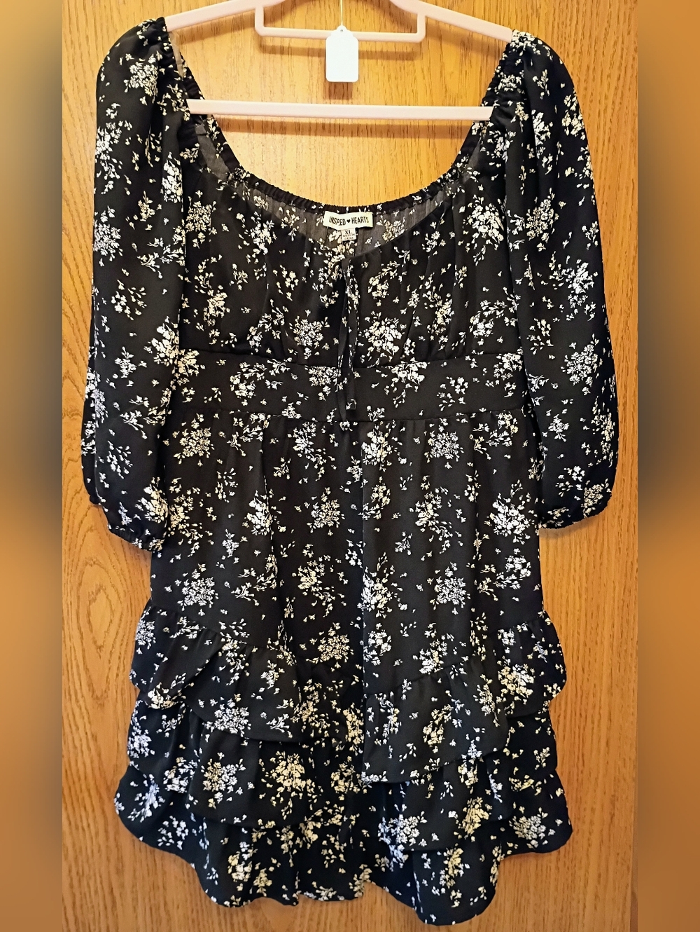 Inspired Hearts Black Floral Mini Dress